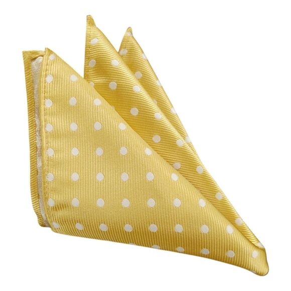 ALLURE MEN'S MULTI-DOT POCKET SQUARE GOLD-WHITE - Picture 2 of 3